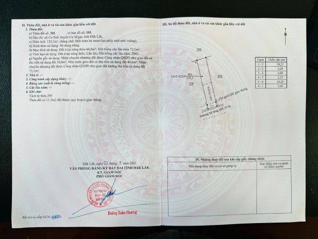 Bán Bán đất hẻm cấp 1 Tỉnh lộ 8 – Cư Xuê, Cư M’ga – 5x26m – Hướng Đông Nam133m² ngang 5m giá 1.38 tỷ Xã Quảng Phú