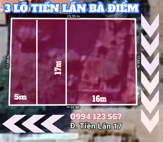 Bán đất 85m² thổ cư 5x17m giá 4.75 tỷ KDc Bà Điểm gần Phan Văn Hớn