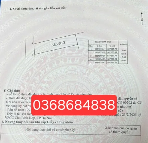 Bán đất 96.3m² ngang 5m giá 4.2 tỷ Xã Sóc Sơn