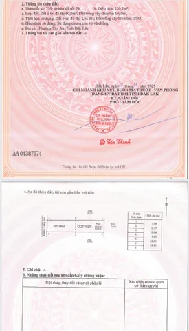 Cần bán lô đất ngay hẻm đường Hùng Vương diện tích 105m2 bán 2tỷ340tr
