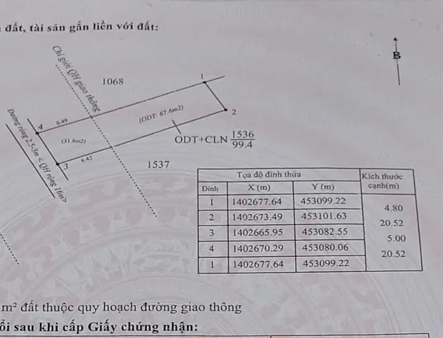 Bán lô đất ngay mặt phố đường Trần Hưng Đạo diện tích 5,3×18m giá 2ty890tr
