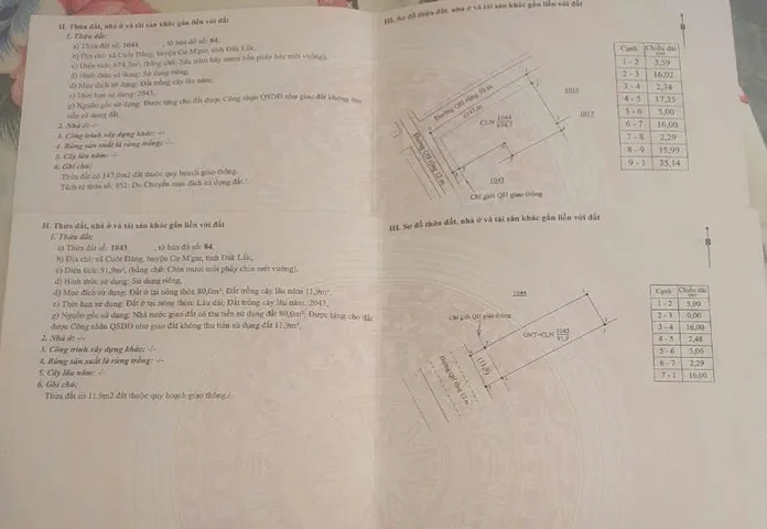 4 lô liền kề Góc 2 mặt tiền 20x35m 770m2 thổ cư 80m2 bán 1tỷ489tr
