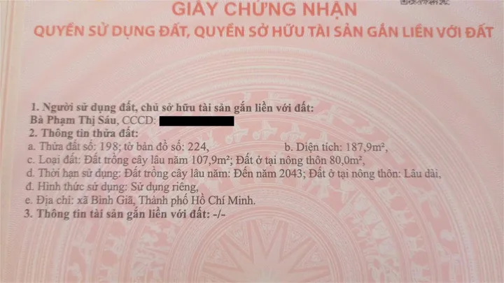 Bán đất 188m² ngang 6m giá 750 triệu Xã Bình Giã