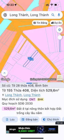 Bán nhà 529.6m² ngang 7,5m giá 7 tỷ Xã Long Thành