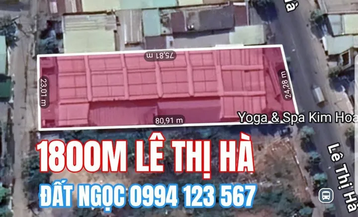 Bán đất mặt tiền Lê Thị Hà 2000m² ngang 25x80m giá 11.5 tỷ Xã Hóc Môn