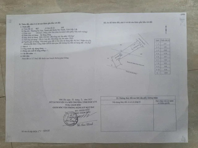 Bán đất 239.3m² giá 1.75 tỷ Phường Ea Kao