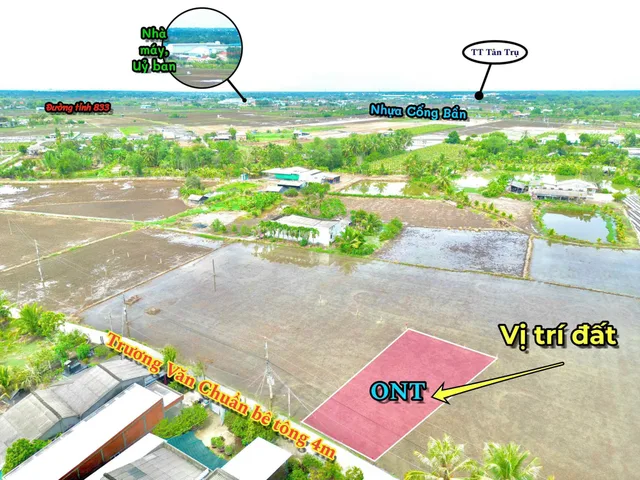 Bán đất 146.9m² ngang 5m giá 479 triệu Xã Tân Trụ