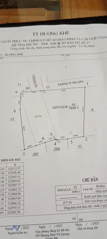Bán đất 1646.1m² ngang 36.12m giá 2 tỷ Xã Hương Khê
