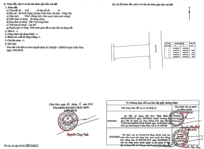 Bán đất 99m² ngang 5,5m giá 1.1 tỷ Xã Ngãi Giao, Châu Đức
