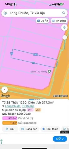 Bán đất 377m² ngang 8m giá 3.5 tỷ Phường Tam Long