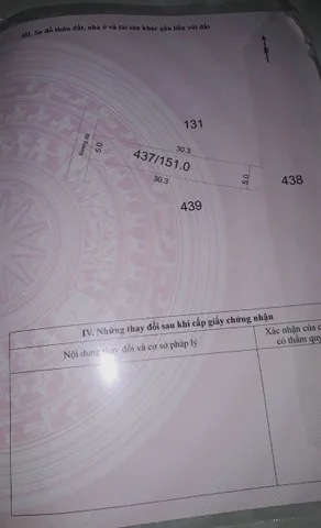 5x30,3 (151m2), SHR, Kp. An Dước, P. An Tịnh, Giá 450tr.