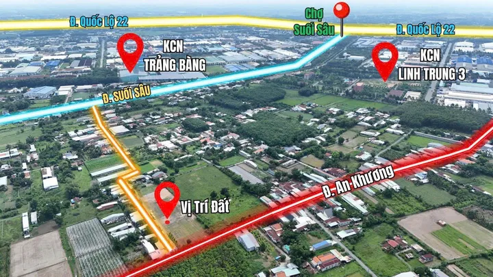 ⛺️ Siêu Phẩm đất ngay KCN Trảng Bàng. 123m2 - 630 triệu - Full thổ cư - Sổ Hồng Riêng