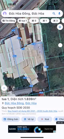 Bán nhà 2578.4m² ngang 12m Xã Mỹ Hạnh