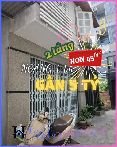 NHÀ NGANG 4.4m Q.8, TO HƠN 45m², GẦN 5 TỶ, CÁCH MẶT TIỀN 50m
