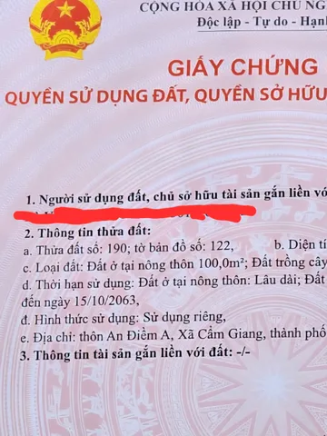 Bán đất 117m² ngang 6.5m giá 1.4xx tỷ Xã Cẩm Giang