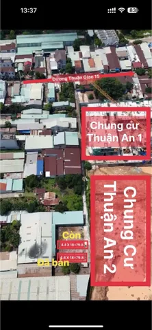 Bán đất 79,8m² ngang 4,4m giá 2.65 tỷ Phường Thuận Giao