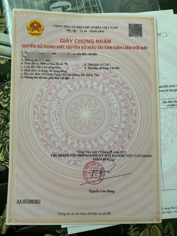 Bán đất 83,2m² ngang 4m giá 2.82 tỷ Xã Văn Giang