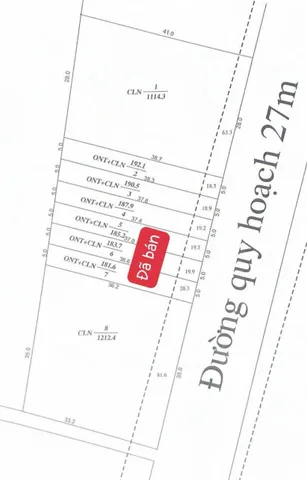 Eablang cũ, full thổ cư, đường quy hoạch 27m