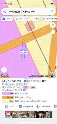 Bán đất 168.9m² ngang 5m giá 1.4 tỷ Phường Phú Mỹ