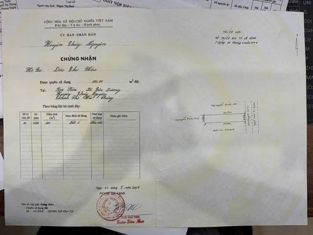 Bán 100 m Tân Dương mặt đường trải nhựa gần sát trường học , chợ , ủy ban. L/h:076.231.9990 e Thúy