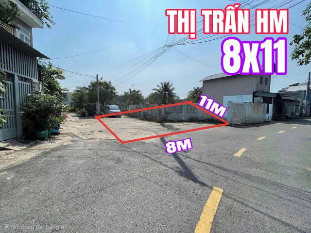 🟥Lô góc 2 mặt tiền thị trấn Hóc Môn 4ty250 trung tâm dân cư đông 
 8mx11m nở hậu 10m CN 70m² t