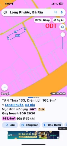 Bán đất 165.9m² ngang 6m giá 1.45 tỷ Phường Tam Long