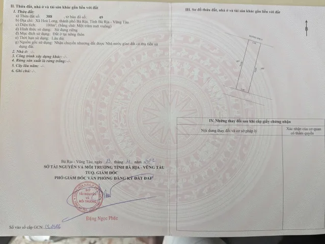 Bán đất 100m² ngang 5m giá 1.2 tỷ Phường Tam Long