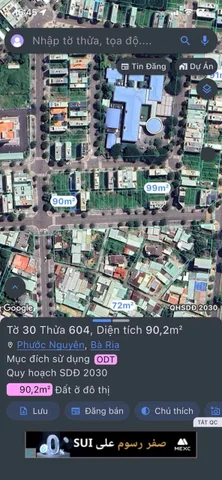Bán đất 90.1m² ngang 5m giá 4.59 tỷ Phường Bà Rịa