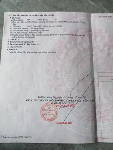 Bán đất 500m² ngang 20m đất nông nghiệp giá 900 triệu tại Phường Phú Mỹ