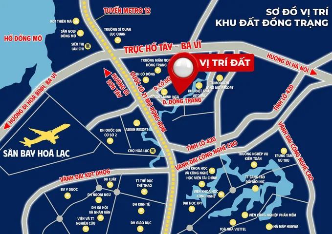 BÁN ĐẤT NỀN HÒA LẠC GẦN ĐẠI HỌC QUỐC GIA VÀ HỌC VIỆN TÀI CHÍNH. GIÁ CHỈ TỪ 3TY