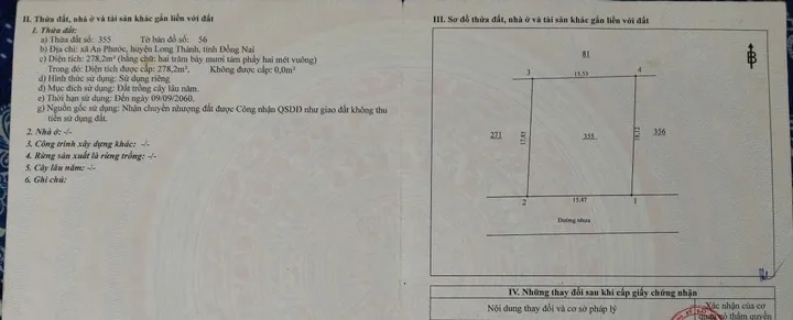 Bán đất 278.2m² ngang 15m giá 8 tỷ tại Xã An Phước