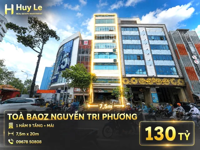 Bán Toà 90 92 Nguyễn Tri Phương (8 x 20) 1 hầm 9 tầng + mái