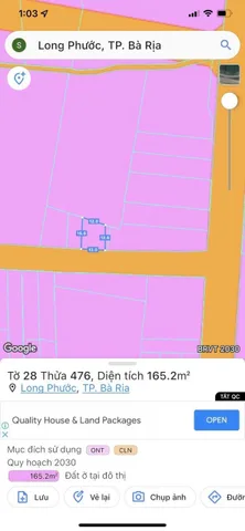 Bán đất 165m² có sẵn 40m² thổ cư ngang 12m giá 2.6 tỷ tại Phường Tam Long