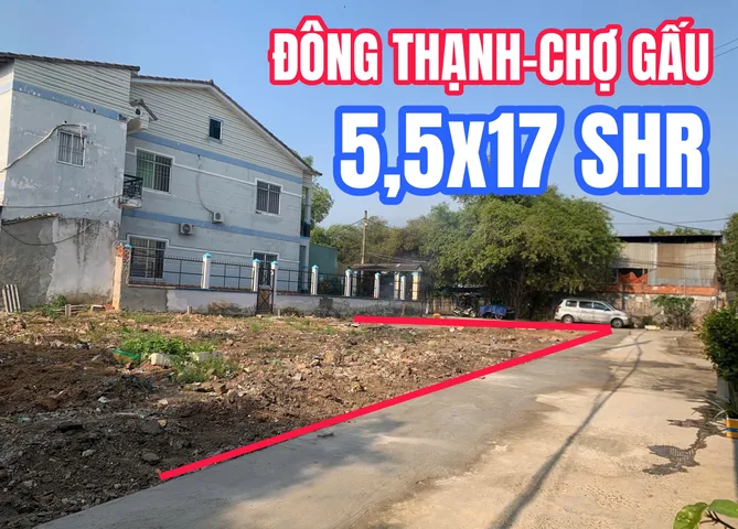 🟥Bán đất nền Đông Thạnh gần Chợ Gấu giáp Q.12 đẹp 5,5x17m~ 90m² full thổ cư giá 2ty650
