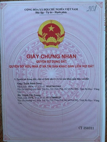 Bán đất 100m² full thổ cư ngang 5m giá 5.5 tỷ tại Phường Tân Thành Phú Mỹ