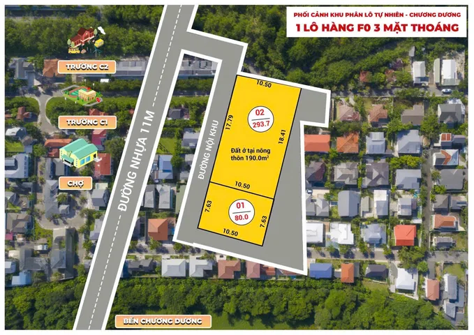 siêu phẩm đất 3 mặt thoáng trung tâm xã tự nhiên 80m2, hơn 3 tỷ