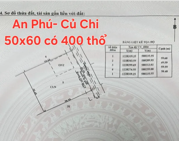 🟥Kẹt Bán đất 3000m² có sẵn 400m² thổ cư 50x60m vuông vức giá chưa tới 10 tỷ tại Đường số 792 An Phú-Xã An Nhơn Tây
