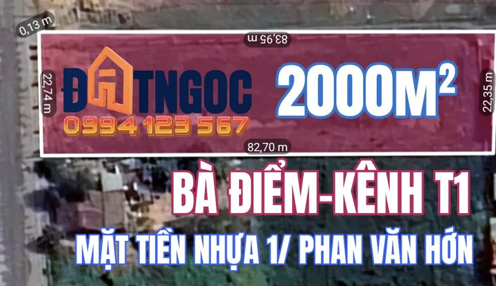 🔴Bán đất gần 2000m² ngang 22x82m tại Xã Bà Điểm LH ngay ĐấtLớn.Com để sở hữu 0994.123.567