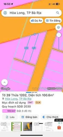 Bán đất 102.6m² có sẵn 80m² thổ cư ngang 5m giá 1.58 tỷ tại Phường Tam Long