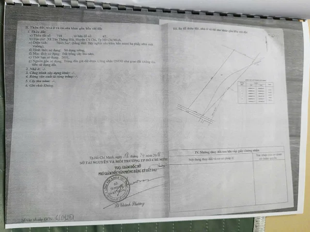 (B600. Thửa 718) Đất xã Tân Thông Hội, dt 7.643m2, giá 1,5tr/ m2 thương lượng