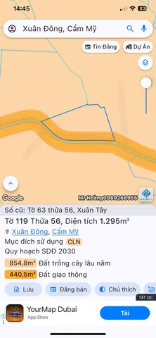 Bán 45m mặt tiền đường nhựa xã Xuân Tây cũ