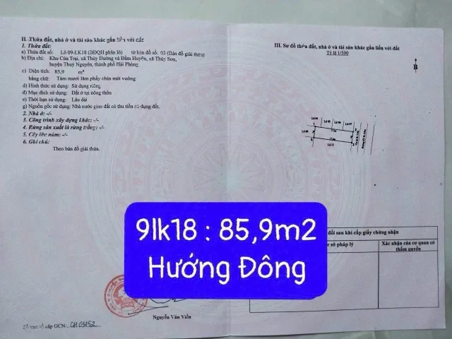 Bán 75 m đấy giá cửa trại thuỷ đường 
☎️LH : 076.231.9990 e Thúy