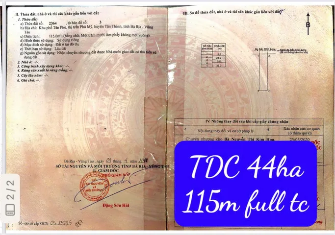 Bán đất 115m² full thổ cư ngang 5m giá 4.5 tỷ tại Phường Phú Mỹ