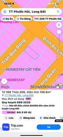 Bán đất 161.1m² có sẵn 156.6m² thổ cư ngang 8m giá 7 tỷ tại Xã Phước Hải