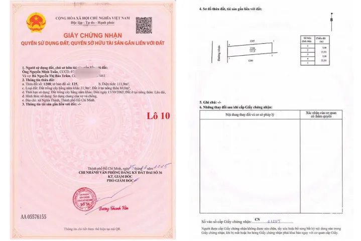 Bán đất 111.9m² có sẵn 80m² thổ cư ngang 5m giá 730 triệu tại Xã Nghĩa Thành Châu Đức