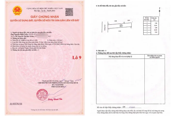 Bán đất 159.5m² có sẵn 80m² thổ cư ngang 5m giá 730 triệu tại Xã Nghĩa Thành Châu Đức