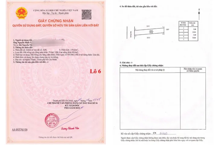 Bán đất 159.6m² có sẵn 80m² thổ cư ngang 5m giá 730 triệu tại Xã Nghĩa Thành Châu Đức