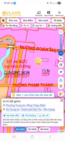 Bán đất 187,5m² Quy hoạch đất ở ngang 7m giá 1.1 tỷ tại Phường Trung An gần Đường Đoàn Thị Nghiệp, hẻm 3m