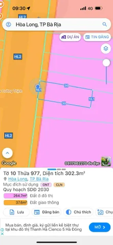 Bán đất 306.4m² có sẵn 100m² thổ cư ngang 10m giá 7 tỷ tại Phường Tam Long