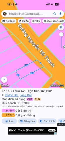 Bán đất 163.5m² có sẵn 115m² thổ cư ngang 8m giá 5.5 tỷ tại Xã Phước Hải